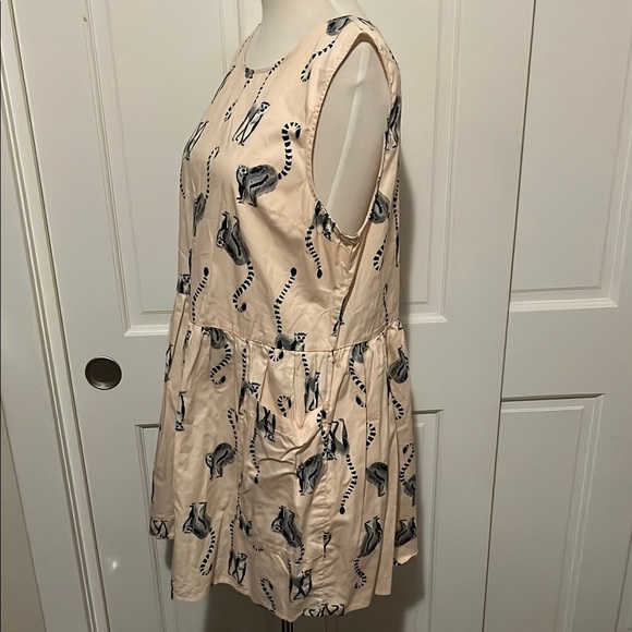 Modcloth Lemur Print Mini Dress in Cream and Black - Picture 5 of 7